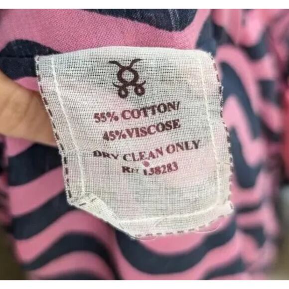 NWOT Figue Amrita Navy/Pink Tassel Relaxed Fit Gypsy Batik Kaftan, size M/L - Picture 4 of 4